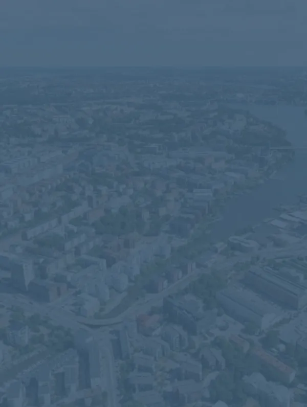 Flygfoto över Bromma och Vällingby – området där Västerort Trafikskola håller till